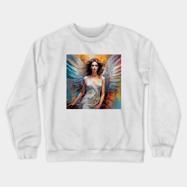 Anne Hathaway as an angel Crewneck Sweatshirt by bogfl